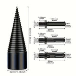 Un juego de brocas de separación de bloques de madera hechas de metal, y tres tornillos adaptables
