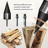 Un juego de brocas de separación de bloques de madera hechas de metal, y tres tornillos adaptables