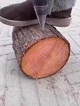 Un juego de brocas de separación de bloques de madera hechas de metal, y tres tornillos adaptables