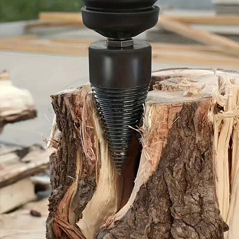 Un juego de brocas de separación de bloques de madera hechas de metal, y tres tornillos adaptables