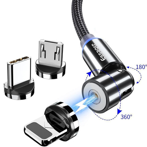 Cable magnético giratorio 540 para iPhone y Android - Alvi Shop Online